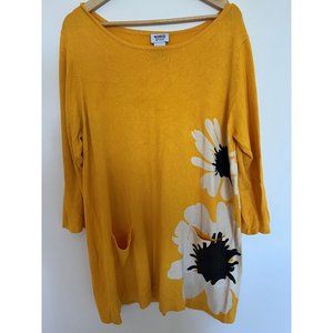 Monroe & Maine Tunic 1X Top Blouse Floral Stretchy Summer